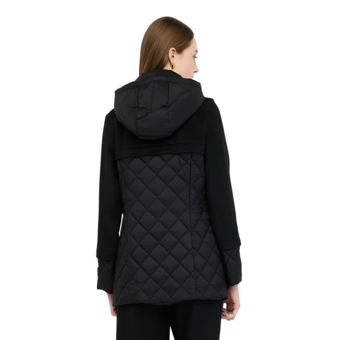 Cappotto Donna con inserti nylon modella retro